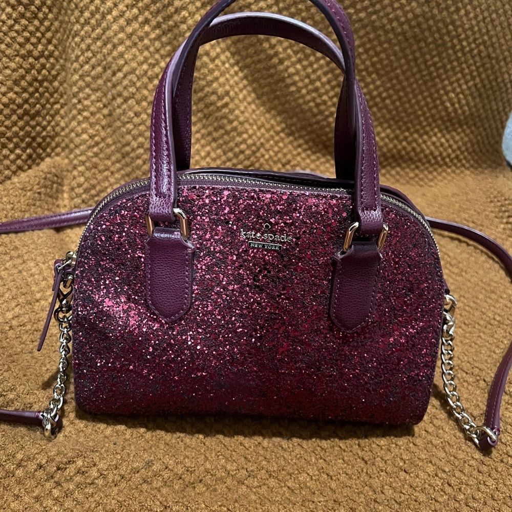 Kate Spade Purple Mini Glitter Bag